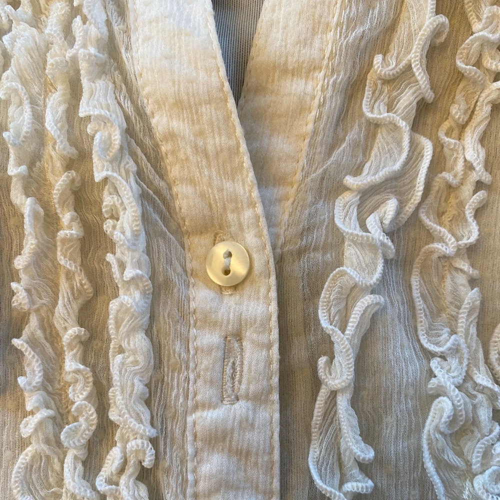 Zara Dressy 3/4 Sleeve Off White Blouse - Picture 4 of 9